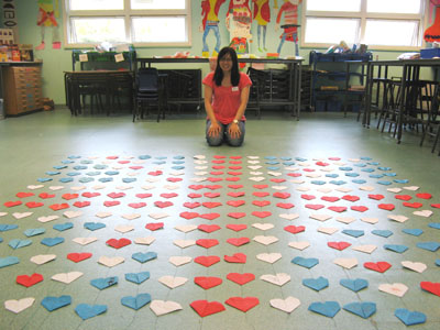 Me with the final piece laid out onto the floor! 